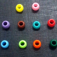 Bunte Loom Beads, Kunststoff, gemischte Farben, 8-10mm, Bohrung:ca. 3mm, 3kg/Menge, verkauft von Menge