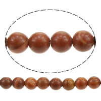 Malakit perler, Runde, flere størrelser for valg, rød, Længde Ca. 15 inch, Solgt af Lot