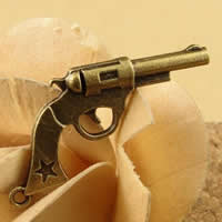 Zinc Alloy Gun Pendants antique bronze color plated nickel lead & cadmium free Approx 1.5-2.5mm Sold By Bag