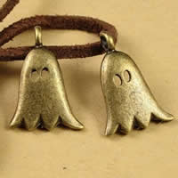 Fashion Halloween Pendant Zinc Alloy Ghost antique bronze color plated Halloween Jewelry Gift nickel lead & cadmium free Approx 1.5-2.5mm Sold By Bag