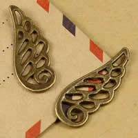 Wing Shaped Tibetan Style Pendants, antique bronze color plated, nickel, lead & cadmium free, 24x9mm, Hole:Approx 1.5-2.5mm, 200PCs/Bag, Sold By Bag