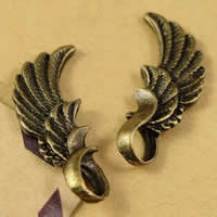 Wing Shaped Zinc Alloy Pendants antique bronze color plated nickel lead & cadmium free Approx 1.5-2.5mm Sold By Bag