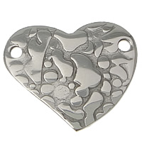 Stainless Steel priključak, Nehrđajući čelik, Srce, 1/1 petlje, izvorna boja, 20x16x1.50mm, Rupa:Približno 2mm, 100računala/Lot, Prodano By Lot