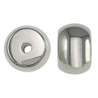 Perlas de acero inoxidable, Toroidal, color original, 6.50x10x2mm, agujero:aproximado 1.5mm, 100PCs/Grupo, Vendido por Grupo
