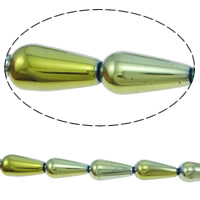 Nicht-magnetische Hämatit Perlen, Non- magnetische Hämatit, Tropfen, plattiert, verschiedene Größen vorhanden, keine, Bohrung:ca. 1.5mm, Länge ca. 15.5 ZollInch, verkauft von Menge