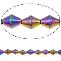 Icke-magnetiska Hematitpärlor, Icke-magnetisk hematit, Bicone, plated, olika storlek för val, fler färger för val, Hål:Ca 1mm, Längd Ca 15.5 inch, Säljs av Lot