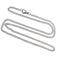 Rostfritt stål kedja halsband, ROSTFRITT STÅL, tvinna oval kedja, ursprungliga färgen, 3.50x2x1mm, Längd Ca 19 inch, 20Strands/Lot, Säljs av Lot