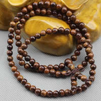 108 Mala Perlen, Schwarz Padauk, mit elastische Nylonschnur, rund, unterschiedliche Länge der Wahl & buddhistischer Schmuck & verschiedene Größen vorhanden & 3-Strang, verkauft von Menge
