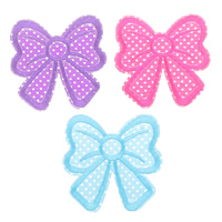 Iron on Patches Cloth Bowknot with round spot pattern mixed colors Sold By Lot