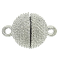 Zinc Alloy Magnetic Clasp Round platinum color plated & single-strand nickel lead & cadmium free Approx 2mm Sold By Bag