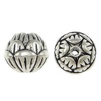 Zinc Alloy Flower Beads antique silver color plated nickel lead & cadmium free Approx 1.5mm Sold By Lot