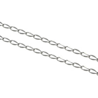Ruostumaton teräs Curb Chain, alkuperäinen väri, 3x1.80x0.50mm, 100m/erä, Myymät erä