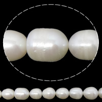 Riso coltivato in perla d'acqua dolce, perla d'acquadolce coltivata naturalmente, naturale, bianco, 12-14mm, Foro:Appross. 0.8mm, Venduto per Appross. 15.7 pollice filo