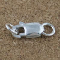 Brass Lobster Clasp real silver plated lead & cadmium free Sold By Bag