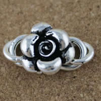Brass S Shape Clasp Flower antique silver color plated lead & cadmium free Approx 3mm Sold By Bag