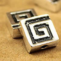 Brass Jewelry Beads Square antique silver color plated lead & cadmium free Approx 2-3mm Sold By Bag
