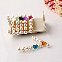 Zinc Alloy Hair Barrette with Resin & Plastic Pearl Heart gold color plated mixed colors nickel lead & cadmium free Sold By Lot