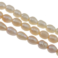 Riso coltivato in perla d'acqua dolce, perla d'acquadolce coltivata naturalmente, naturale, nessuno, Grade AA, 10-11mm, Foro:Appross. 2.5mm, Venduto per Appross. 15 pollice filo