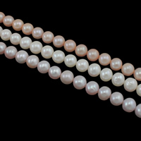 Kulaté kultivované sladkovodní perle, Sladkovodní Pearl, Kolo, přírodní, více barev na výběr, Grade AA, 9-10mm, Otvor:Cca 0.8mm, Prodáno za Cca 15 inch Strand