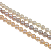 Runde ferskvandskulturperle Beads, Ferskvandsperle, naturlig, flere farver til valg, Grade AAA, 9-10mm, Hole:Ca. 0.8mm, Solgt Per Ca. 15 inch Strand