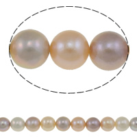 Runde ferskvandskulturperle Beads, Ferskvandsperle, naturlig, blandede farver, Grade AAA, 9-10mm, Hole:Ca. 0.8mm, Solgt Per Ca. 15 inch Strand