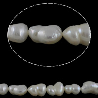Keishi ferskvandskulturperle Beads, Ferskvandsperle, naturlig, hvid, 13-14mm, Hole:Ca. 0.8mm, Solgt Per Ca. 15.7 inch Strand
