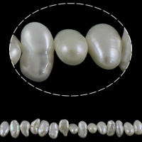 Keishi kultivované sladkovodní perle, Sladkovodní Pearl, přírodní, bílý, 9-10mm, Otvor:Cca 0.8mm, Prodáno za Cca 15.7 inch Strand