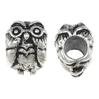 Brass European Beads Owl antique silver color plated without troll nickel lead & cadmium free Approx 5mm Sold By Lot