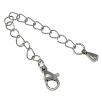 Stainless Steel Extender Chain with lobster clasp original color 1mm Length Approx 3 Inch Sold By Lot