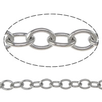 Stainless Steel Chain oval chain original color 0.8mm Sold By Lot