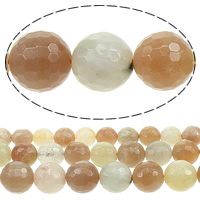 Moonstone Beads, Månesten, Runde, flere størrelser for valg & facetteret, Hole:Ca. 1mm, Solgt af Lot