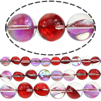 Glass Beads, Round, half-plated, more sizes for choice, Hole:Approx 1mm, Sold By Lot