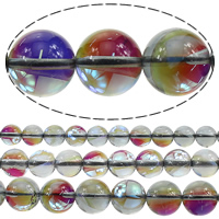 vetro perla, Cerchio, semiplaccato, più formati per scelta, Foro:Appross. 1mm, Venduto da lotto