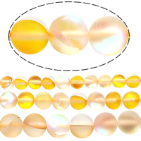 vetro perla, Cerchio, placcato, più formati per scelta & glassato, Foro:Appross. 1mm, Lunghezza Appross. 15.5 pollice, Venduto da lotto