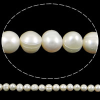 Brambor pěstované sladkovodní perle, Sladkovodní Pearl, přírodní, bílý, 8-9mm, Otvor:Cca 0.8-1mm, Prodáno za Cca 14.3 inch Strand