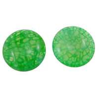 Agat Cabochon, Draken Veins Agate, Flat Round, platt baksida, ljusgrön, 22x8mm, 10PC/Bag, Säljs av Bag