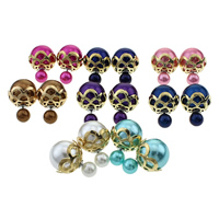 South Sea Shell Stud Earring with Stainless Steel Round plated Sold By Lot