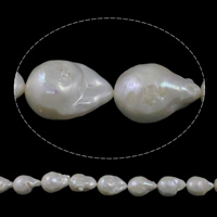 Sötvatten Odlade kämförsedda pärla pärlor, Odlade sötvattens med kärnor Pearl, Keishi, naturlig, vit, 16-18mm, Hål:Ca 0.8mm, Såld Per Ca 15.7 inch Strand