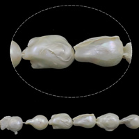 Perlas Cultivadas Nucleadas de Agua Dulce, Keishi, natural, Blanco, Grado AA, 15-18mm, agujero:aproximado 0.8mm, Vendido para aproximado 15.7 Inch Sarta
