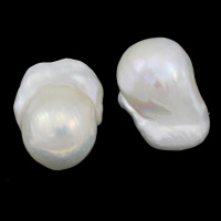Natural Freshwater Pearl Loose Beads Cultured Freshwater Nucleated Pearl Keshi no hole white Grade AA 15-18mm Sold By PC