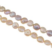 Coin ferskvandskulturperle Beads, Ferskvandsperle, naturlig, flere farver til valg, Grade AA, 12-13mm, Hole:Ca. 0.8mm, Solgt Per Ca. 15.3 inch Strand
