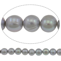 Bulvių išauginti gėlavandenių perlų karoliukai, Gėlo vandens perlų, Bulvė, pilkas, Įvertinimas A., 8-9mm, Skylė:Apytiksliai 0.8mm, Parduota už Apytiksliai 15 Inch Strand