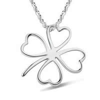 Brass Clover Pendant Four Leaf Clover silver color plated nickel lead & cadmium free Approx 2-10mm Sold By Bag