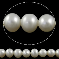 Perlas Redondas Freshwater, Perlas cultivadas de agua dulce, Esférico, natural, Blanco, Grado AAA, 9-10mm, agujero:aproximado 0.8mm, Vendido para aproximado 15.7 Inch Sarta