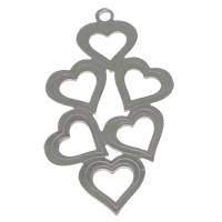 Stainless Steel Heart Pendants original color Approx 1mm Sold By Lot