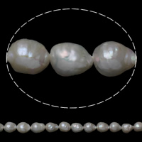 Sötvatten Odlade kämförsedda pärla pärlor, Odlade sötvattens med kärnor Pearl, Keishi, naturlig, vit, 9-11mm, Hål:Ca 0.8mm, Såld Per Ca 15.5 inch Strand