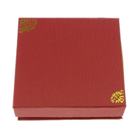 Cardboard Bracelet Box with Silk Square gold accent red Sold By Lot