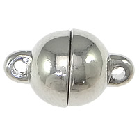 Tibetan Style Magnetic Clasp, Oval, platinum color plated, single-strand, nickel, lead & cadmium free, 13x8mm, Hole:Approx 1mm, 200PCs/Lot, Sold By Lot