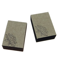 Linen Pendant Box with Velveteen & Plastic Rectangle with flower pattern Sold By Lot