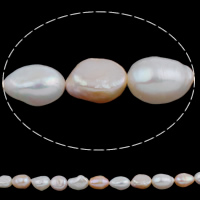 Perla Barroca Freshwater, Perlas cultivadas de agua dulce, Barroco, natural, color mixto, 11-12mm, agujero:aproximado 0.8mm, Vendido para aproximado 15.7 Inch Sarta